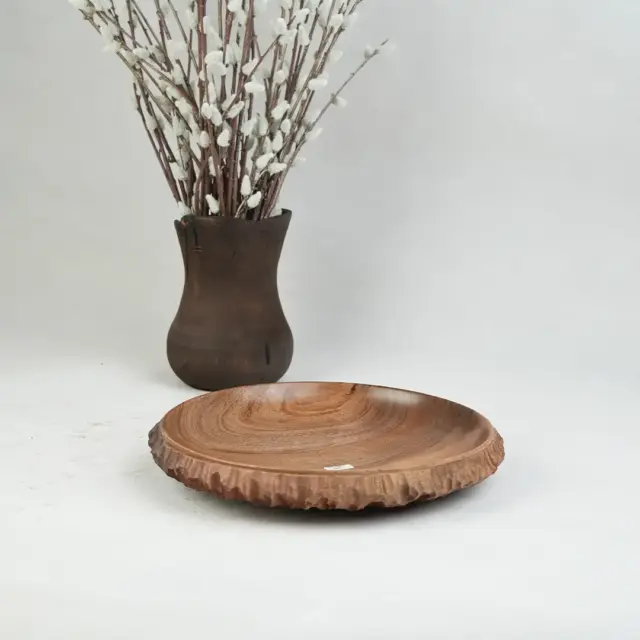 ظرف سرو پذیرایی چوب گردو یک‌تکه