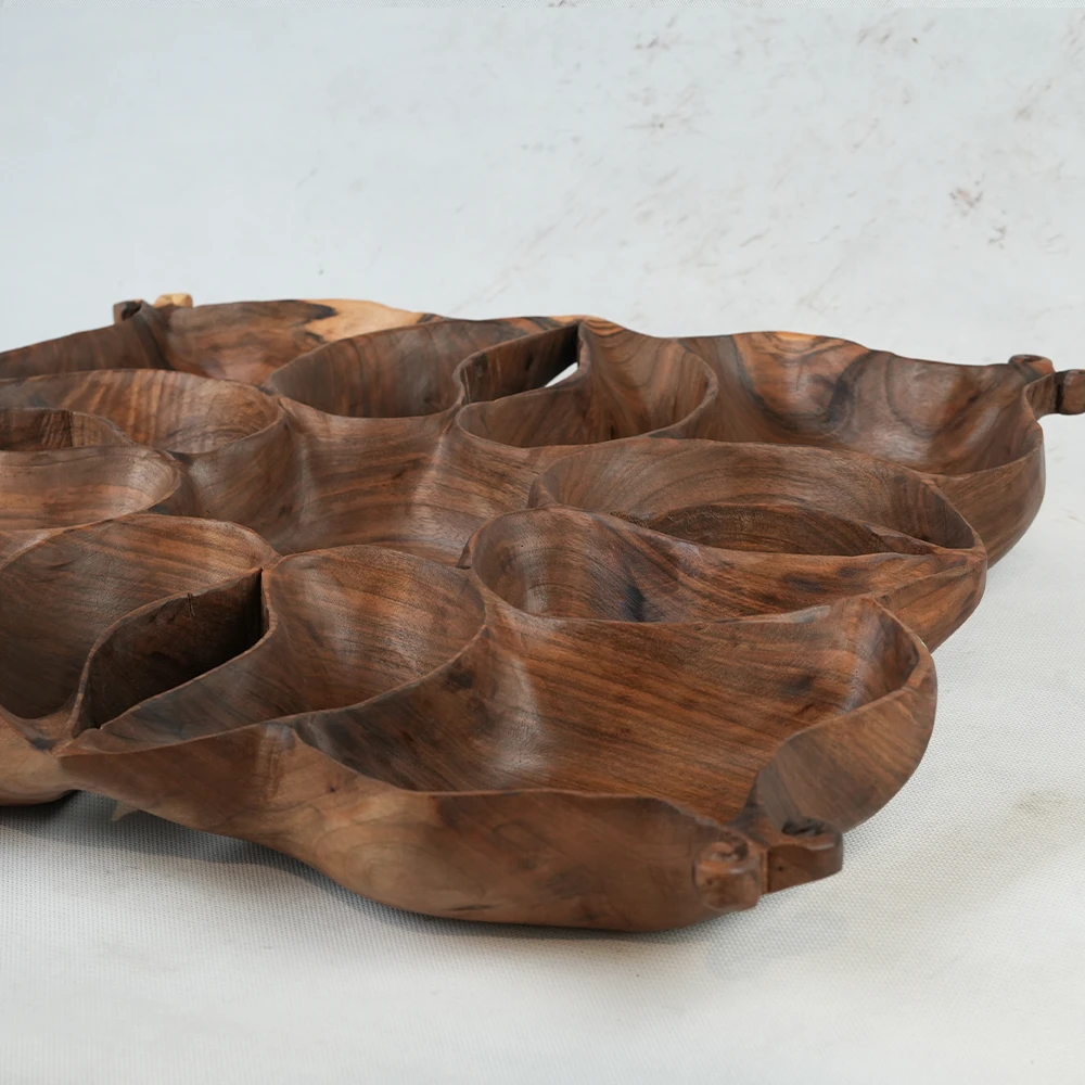 اردوخوری ۱۲ خانه تکنسخه چوب گردو — عکس ۳