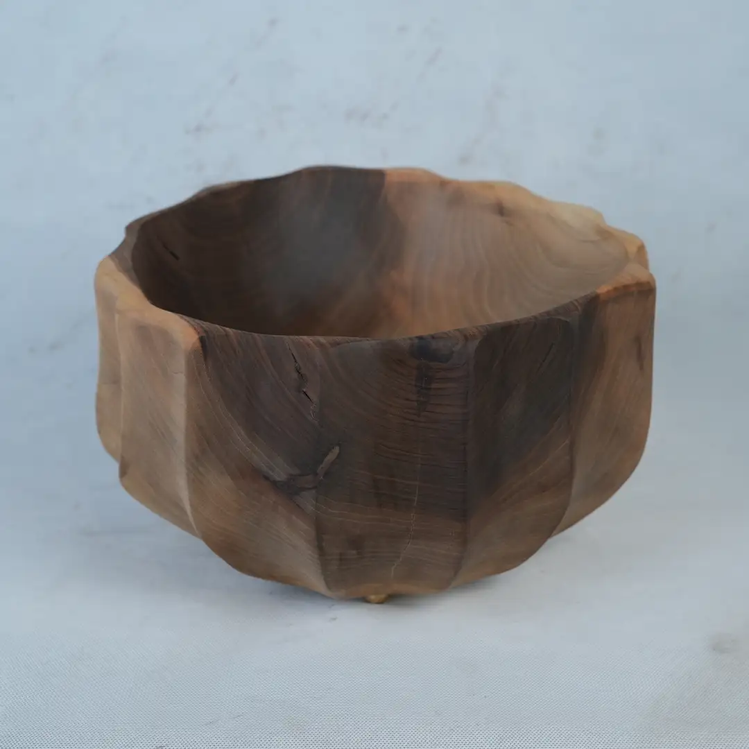 ظرف دفرمه تکنسخه پایهدار چوب گردو