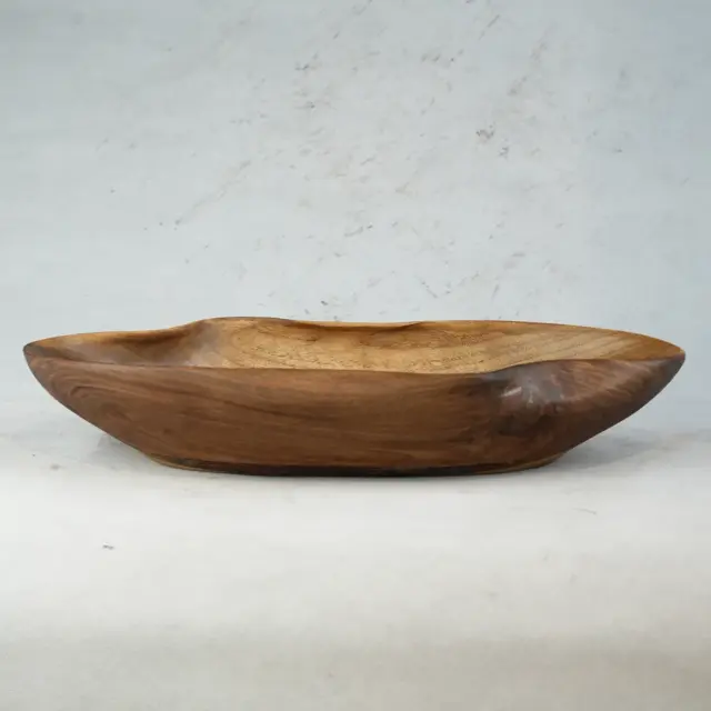 ظرف بیضی دفرمه چوب گردو